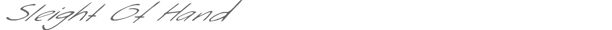 Sample characters Sleight Of Hand Font